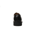 Black genuine leather safety shoes outdoor or office